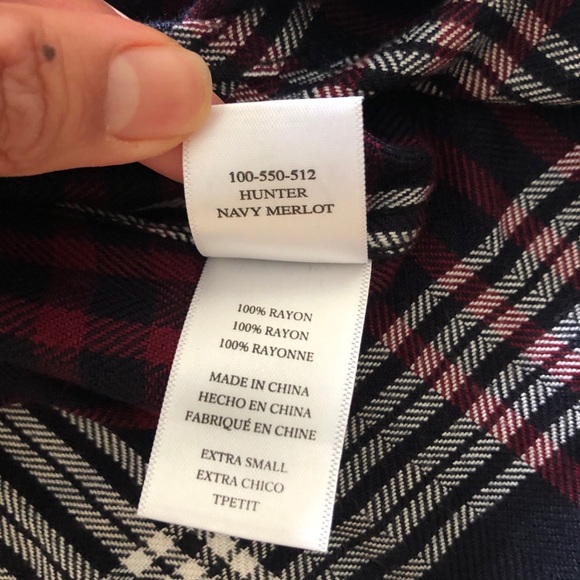 Rails Hunter Navy Merlot Plaid Button Down - Picture 11 of 11